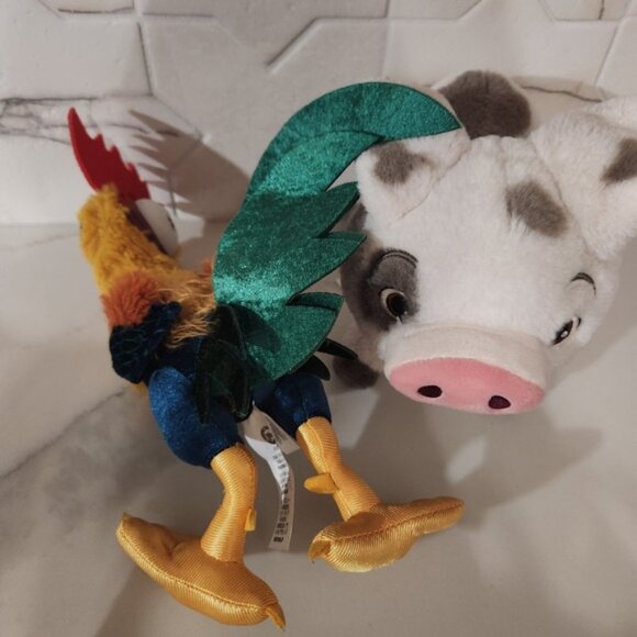 Disney Moana Pua the Pig Heihei the Rooster Plush Set - Picture 5 of 6